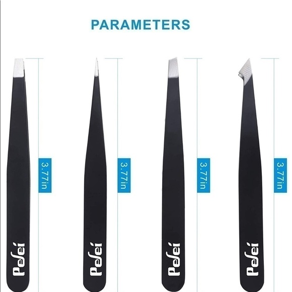 New-4 Stainless Steel Precision Tweezers Set & Case - Picture 5 of 7